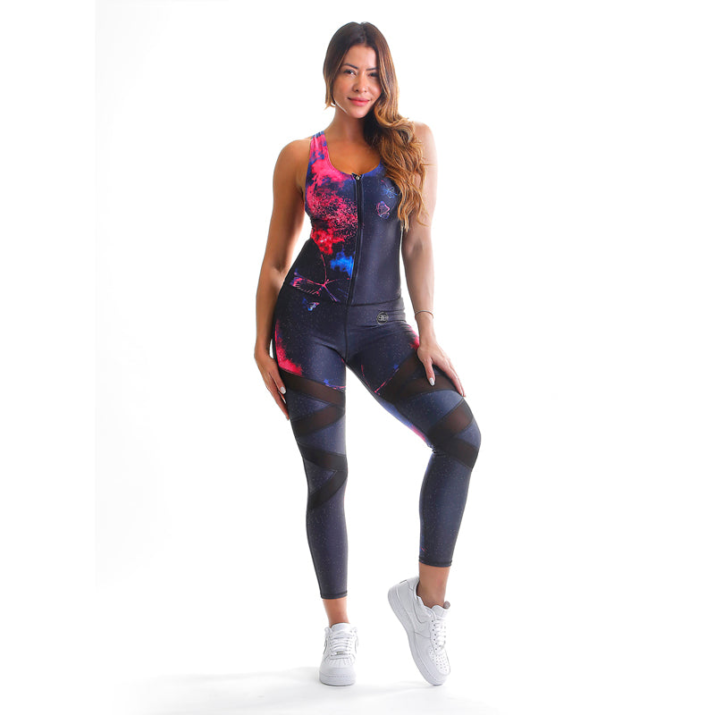 BumBum Macaco - Marble Deep Blue and Hot Pink Bodysuit