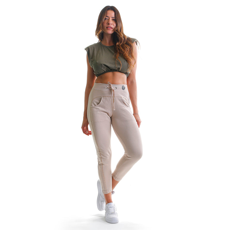 Clothing Set - Khaki Pants and Shoulder Pads Top