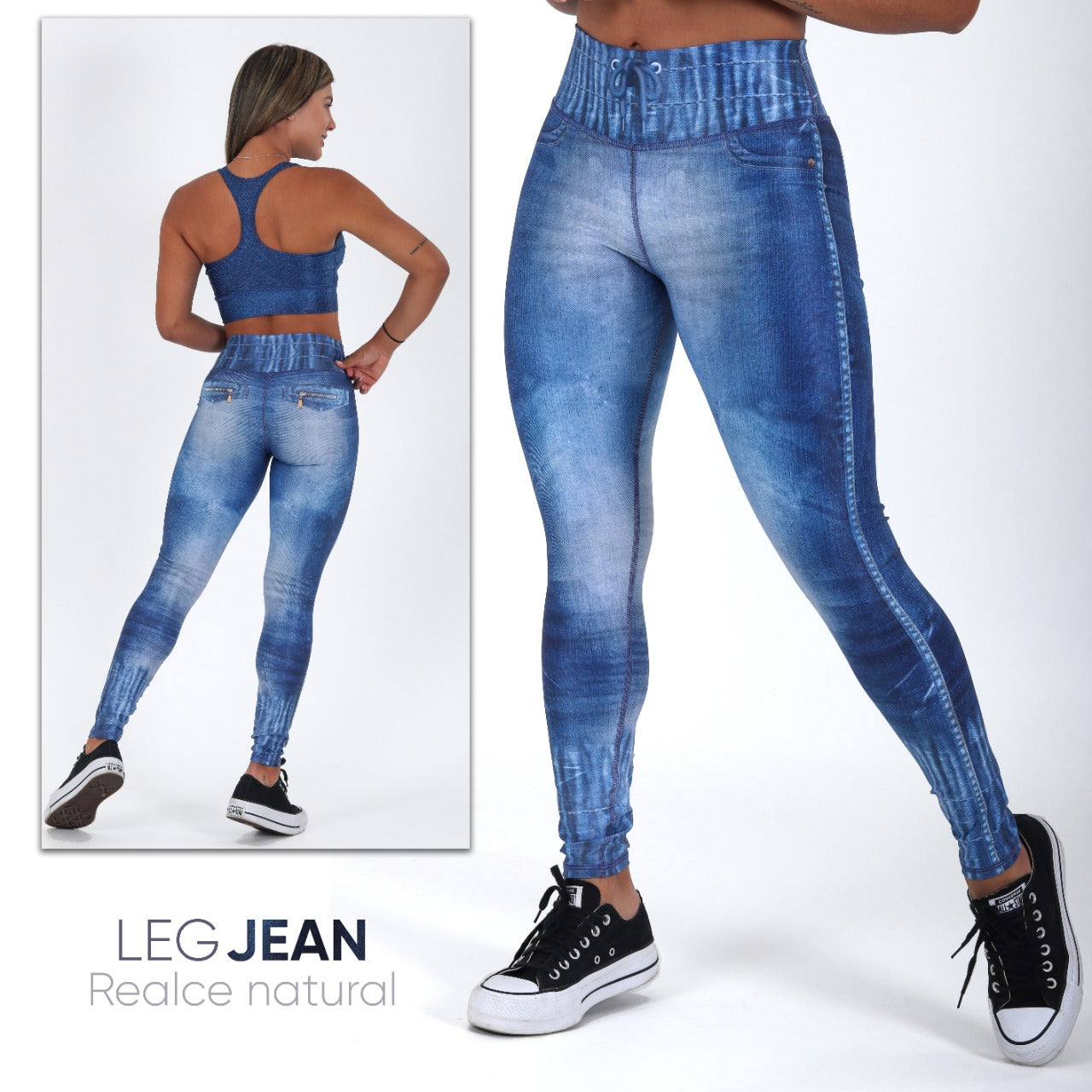 Legging Jean Leggings Sport  Leggings Jeans Fitness - Jeans